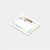 Post-it® Crayon coloré et étoiles (Incliné)