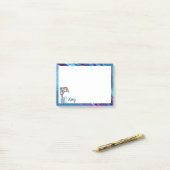 Post-it® Crayon de couleur personnalisé Dauphin sautant (Sur un bureau)