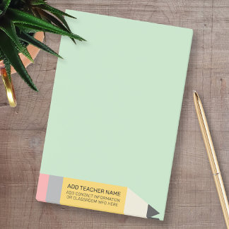 Post-it® Crayon moderne avec informations sur l'enseignant