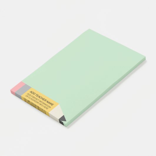 Post-it® Crayon moderne avec informations sur l'enseignant (Incliné)