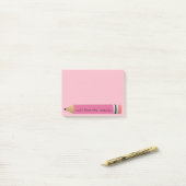Post-it® Crayon rose (Sur un bureau)