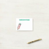 Post-it® Crayon Rose Kawaii (Sur un bureau)