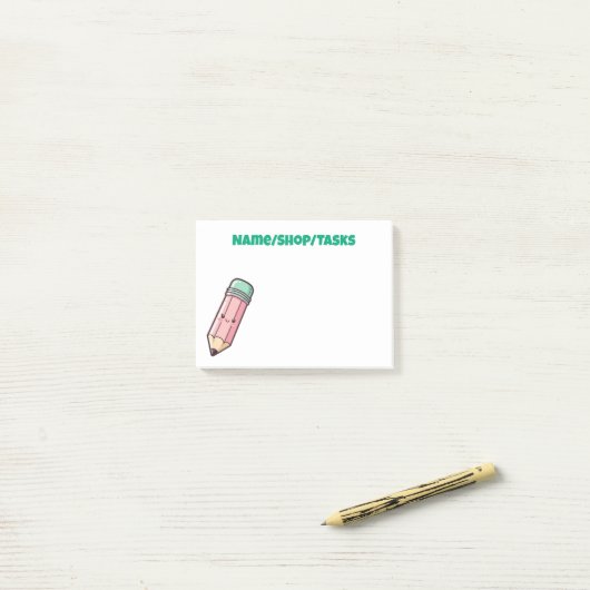 Post-it® Crayon Rose Mignon (Sur un bureau)