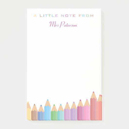 Post-it® Crayons arc-en-ciel Appréciation de l'enseignant j (Devant)