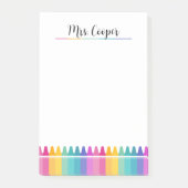 Post-it® Crayons Arc-en-Ciel Brillants Enseignant de Matern (Devant)