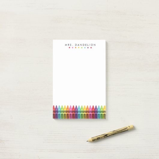 Post-it® Crayons Arc-en-Ciel | Enseignant de Maternelle (Sur un bureau)