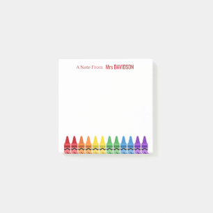 Post-it® Crayons Arc-en-Ciel Enseignant Personnalisé
