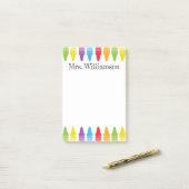 Post-it® Crayons arc-en-ciel personnalisés Appréciation de  (Sur un bureau)