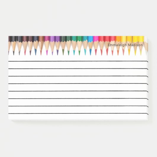 Post-it® Crayons colorés monographiés (Devant)