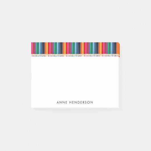 Post-it® Crayons de couleur mignon Nom des enseignants pers (Devant)