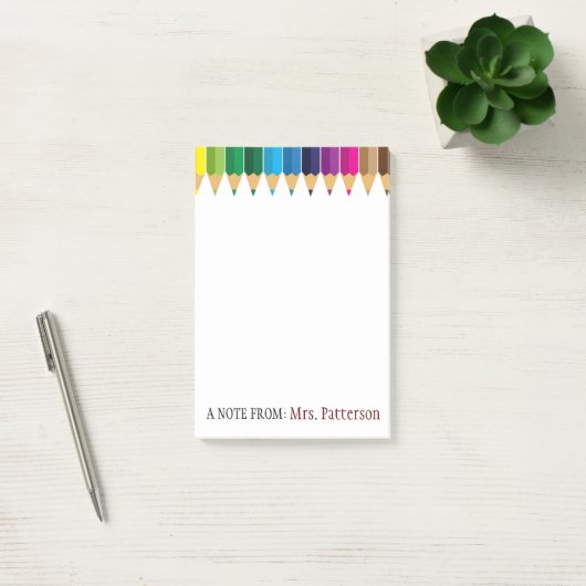 Post-it® Crayons de couleur personnalisés pour enseignants (Bureau)