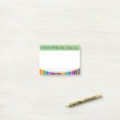 Post-it® Crayons de couleur personnalisés pour enseignants  (Sur un bureau)