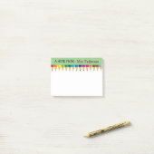 Post-it® Crayons de couleur personnalisés pour enseignants (Sur un bureau)
