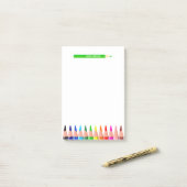 Post-it® Crayons de couleurs personnalisés de l'enseignant (Sur un bureau)