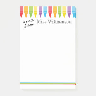 Post-it® Crayons de Cute Personnalisé Enseignant Retour à l