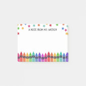 Post-it® Crayons & Étoiles Note Colorée De L'École (Devant)