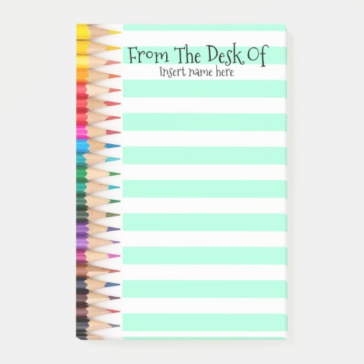 Post-it® Crayons rayés par professeurs pour faire le nom de (Devant)