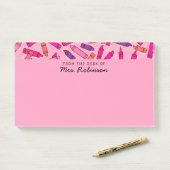 Post-it® Crayons rose mignon Professeur du bureau de 10x6 (Sur un bureau)
