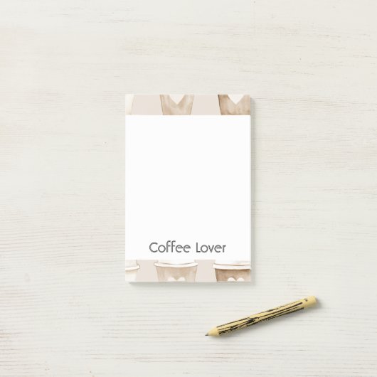 Post-it® Cream Coffee Heart Cups (Sur un bureau)