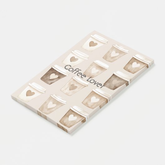 Post-it® Cream Coffee Heart Cups (Incliné)