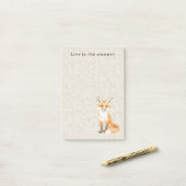 Post-it® Cream Cute Sweet Orange Fox (Sur un bureau)
