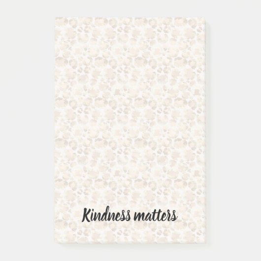 Post-it® Cream Empreinte de léopard Kindness Matters (Devant)
