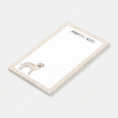 Post-it® Cream Labrador Retriever Lab Chien Nom personnalis (Incliné)