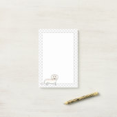 Post-it® Cream Long Cheveux Dachshund mignonette Cartoon Ch (Sur un bureau)