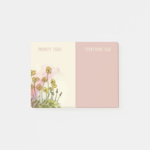 Post-it® Créateur de listes de Fleurs sauvages rose et jaun