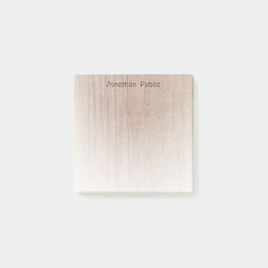 Post-it® Creative Distressed Text Brown Wood Look Modèle (Devant)