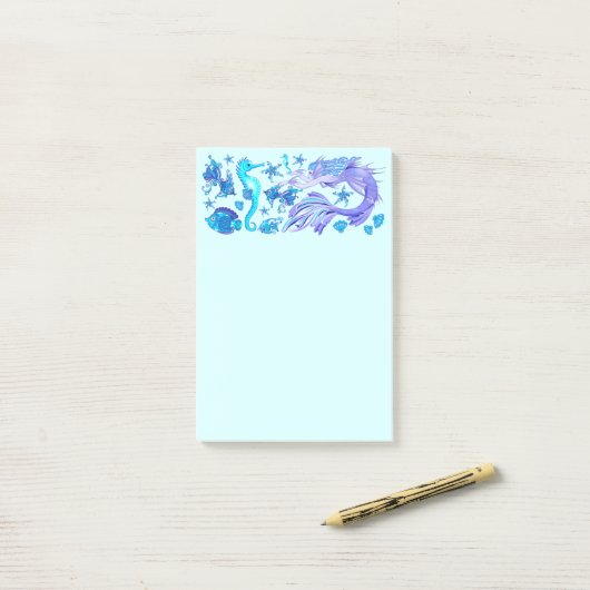 Post-it® Créature de la fée mauve de sirène (Sur un bureau)