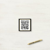 Post-it® Créez votre propre code QR | Bordure noire blanche (Sur un bureau)