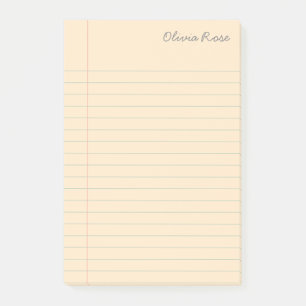 Post-it® Crème de papier Carnet de l'école linéaire personn