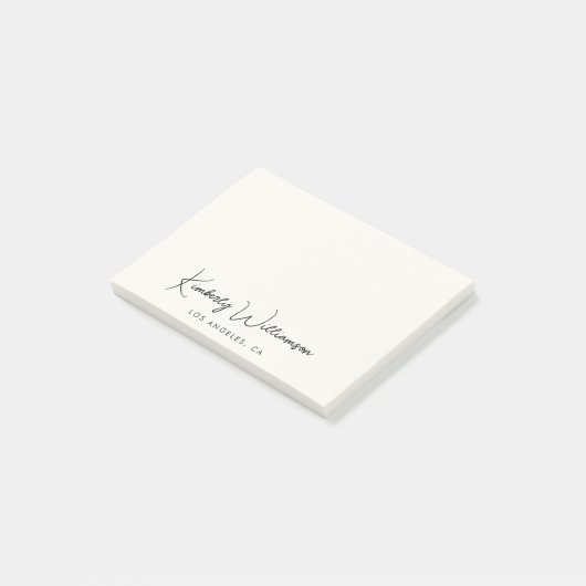 Post-it® Crème de script de signature chic (Incliné)
