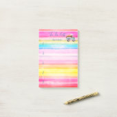 Post-it® Crème glacée Camion Aquarelle Stripreto Do List (Sur un bureau)