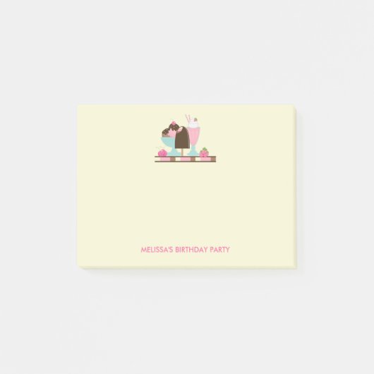Post-it® Crème glacée Sundae Summery Traitements Anniversai (Devant)