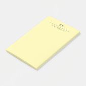 Post-it® Crème Moderne Calligraphie Plain Nom Monogrammé (Incliné)
