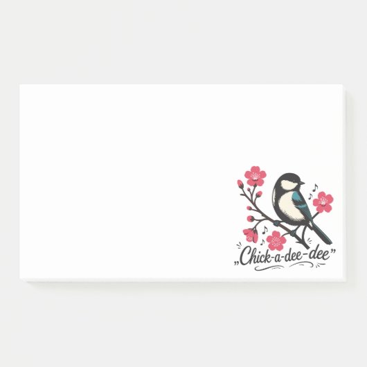 Post-it® cri de la mésange 'Chick-a-dee-dee-dee' (Devant)