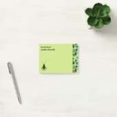 Post-it® Cricket Floral modèle vert noir personnalisé (Bureau)
