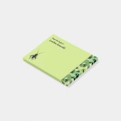 Post-it® Cricket Floral modèle vert noir personnalisé (Incliné)