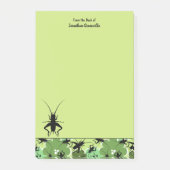 Post-it® Cricket Floral modèle vert noir personnalisé (Devant)