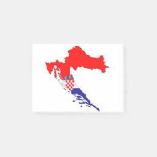 Post-it® Croatie Carte Pays Frontières Pays Drapeaux Pays.