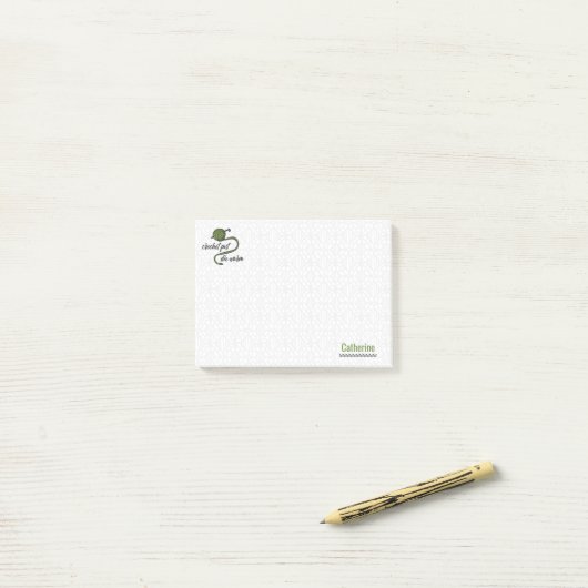 Post-it® Crochet Vert Olive Fast, Die Chaud (Sur un bureau)