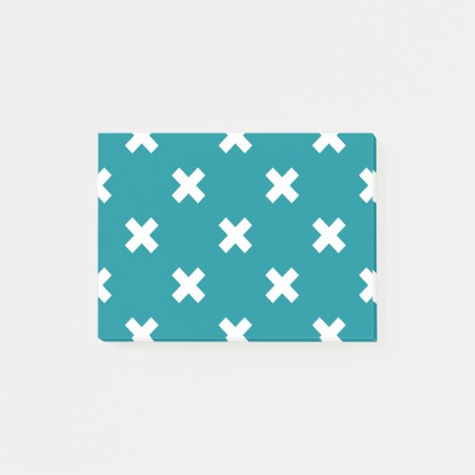 Post-it® Crochets blancs sur turquoise (Devant)