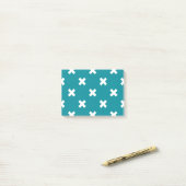 Post-it® Crochets blancs sur turquoise (Sur un bureau)