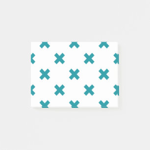 Post-it® Crochets turquoises sur blanc