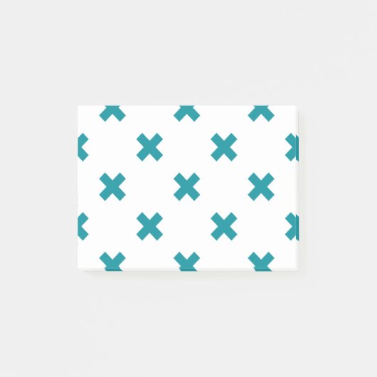 Post-it® Crochets turquoises sur blanc (Devant)