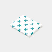 Post-it® Crochets turquoises sur blanc (Incliné)