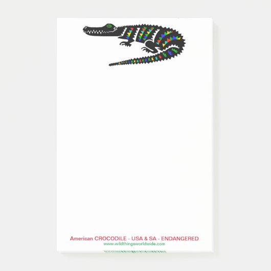 Post-it® CROCODILE Américain Graphique - Reptile - Faune - (Devant)