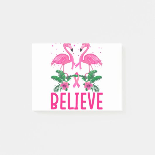 Post-it® Croire le Flamant rose de sensibilisation au cance (Devant)